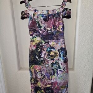 Nicole Miller Multicolor Floral Midi Dress